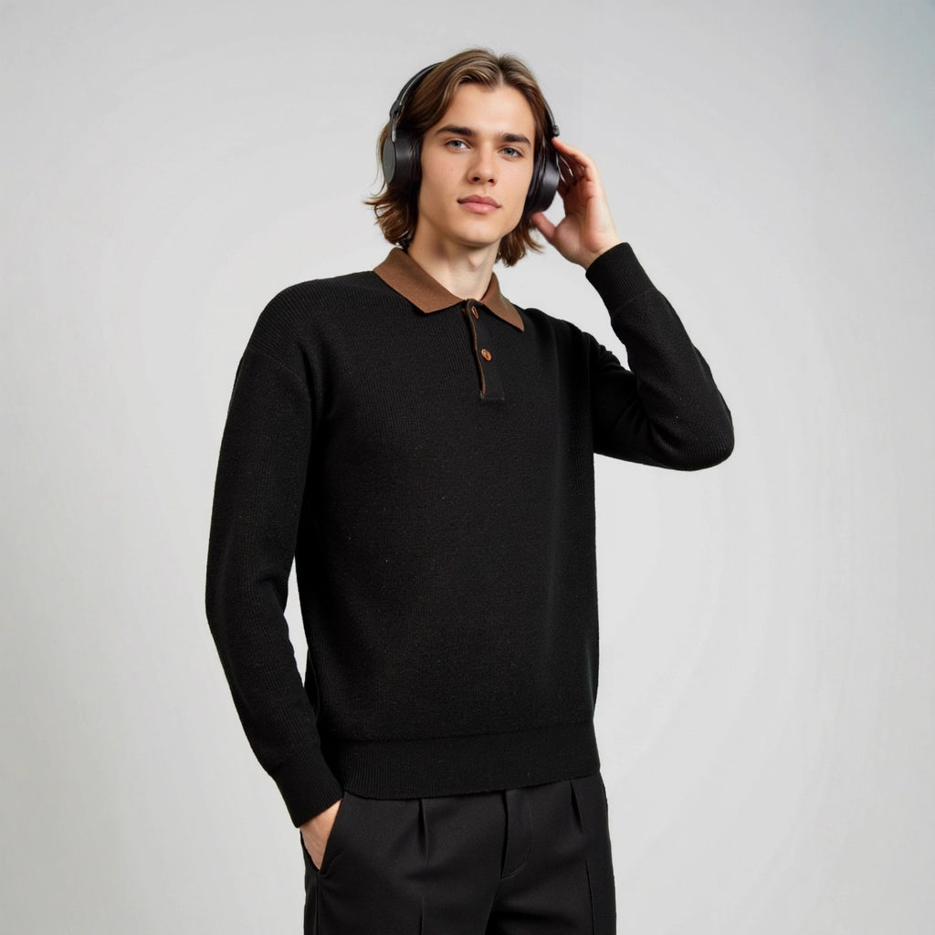 Collar contrasting sweater