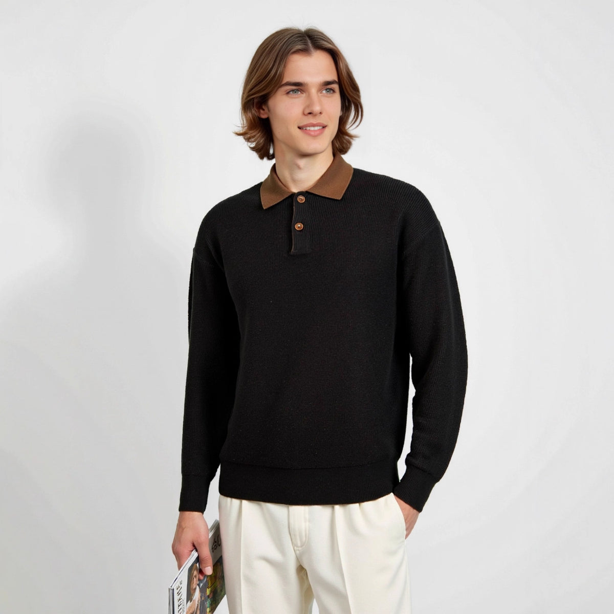 Collar contrasting sweater