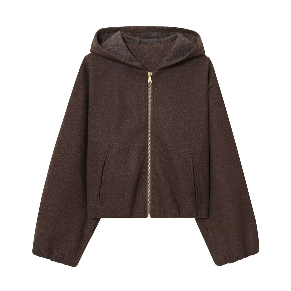 Retro style hooded jacket casual jacket