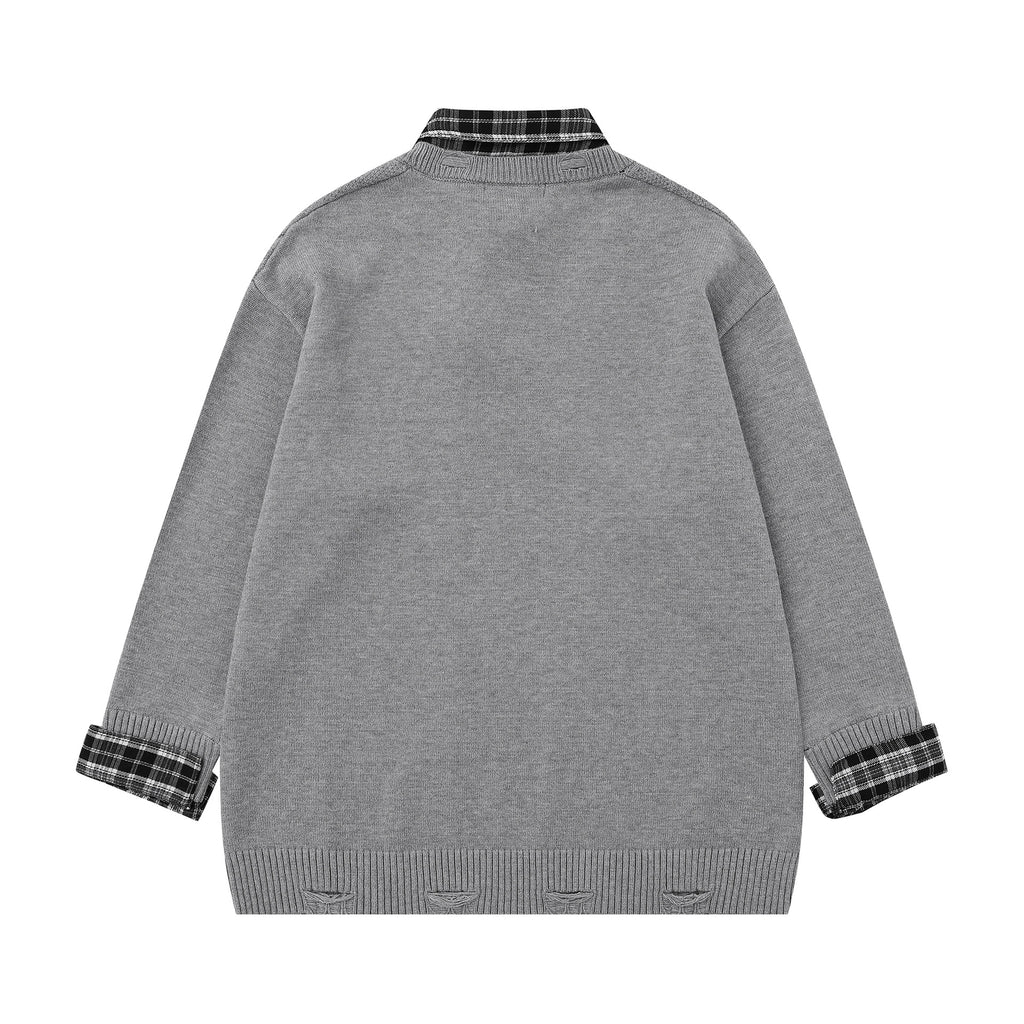 Collar patch embroidery design sweater