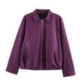 Flip collar puffy hem pilot jacket
