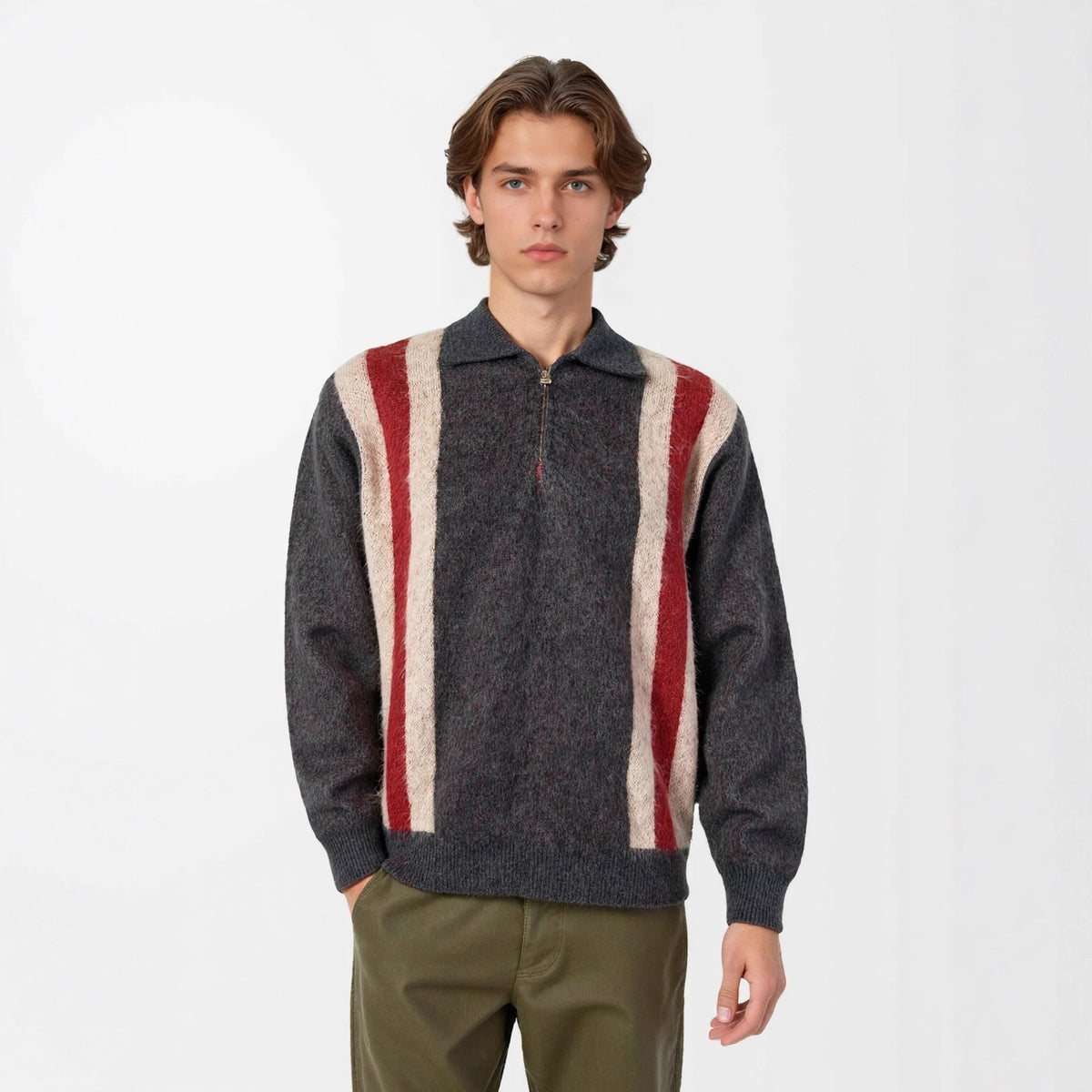 Collar long sleeved sweater
