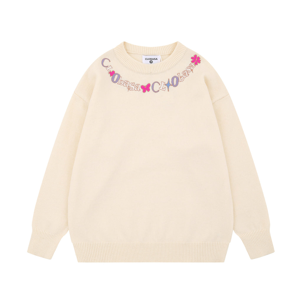 Collar letter pattern sweater