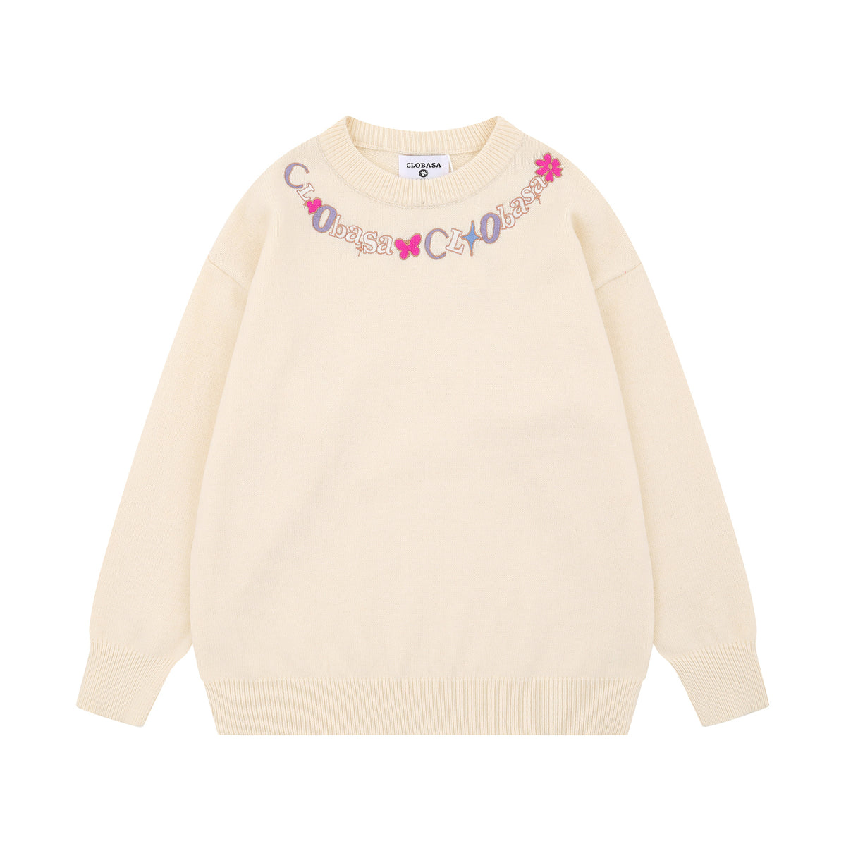 Collar letter pattern sweater