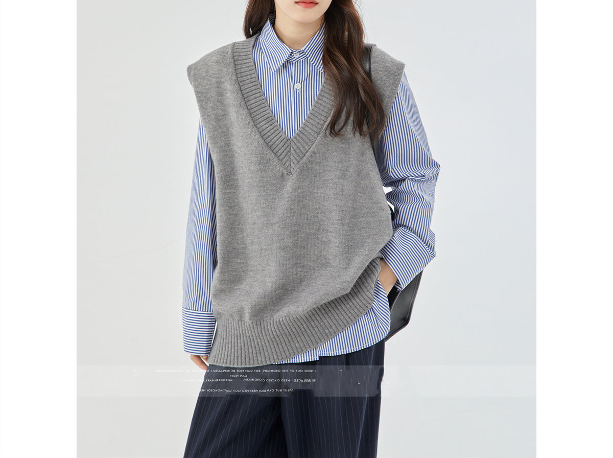 Chic Chanel-Style Knit Vest Jacket for Women, Sleeveless Cropped Sweater Vest