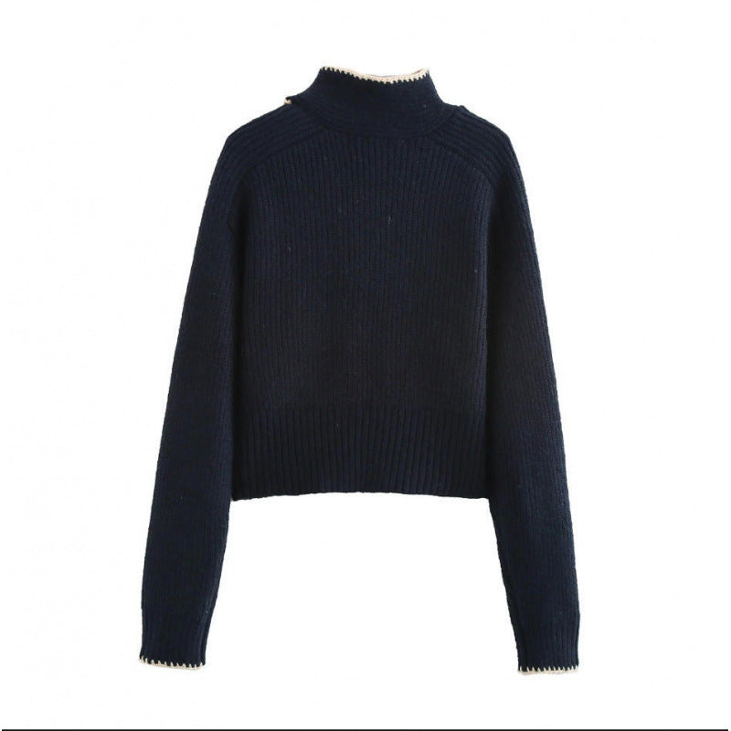 Casual bow tie tie tied long sleeved knitted sweater