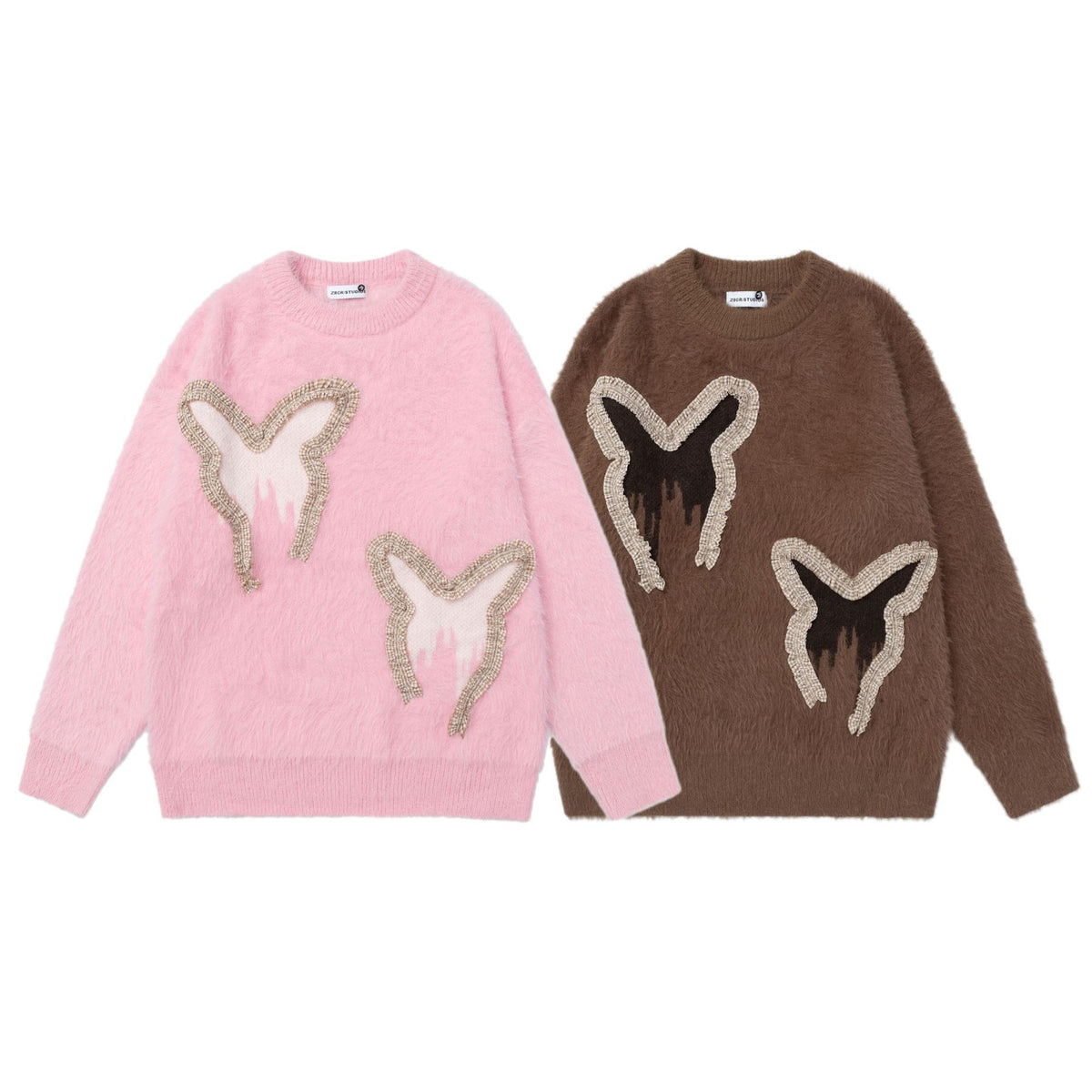 Butterfly pattern lace design sweater