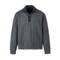 Wool Blend Faux Two-Piece Plaid Notched Collar Pullover Knitwear