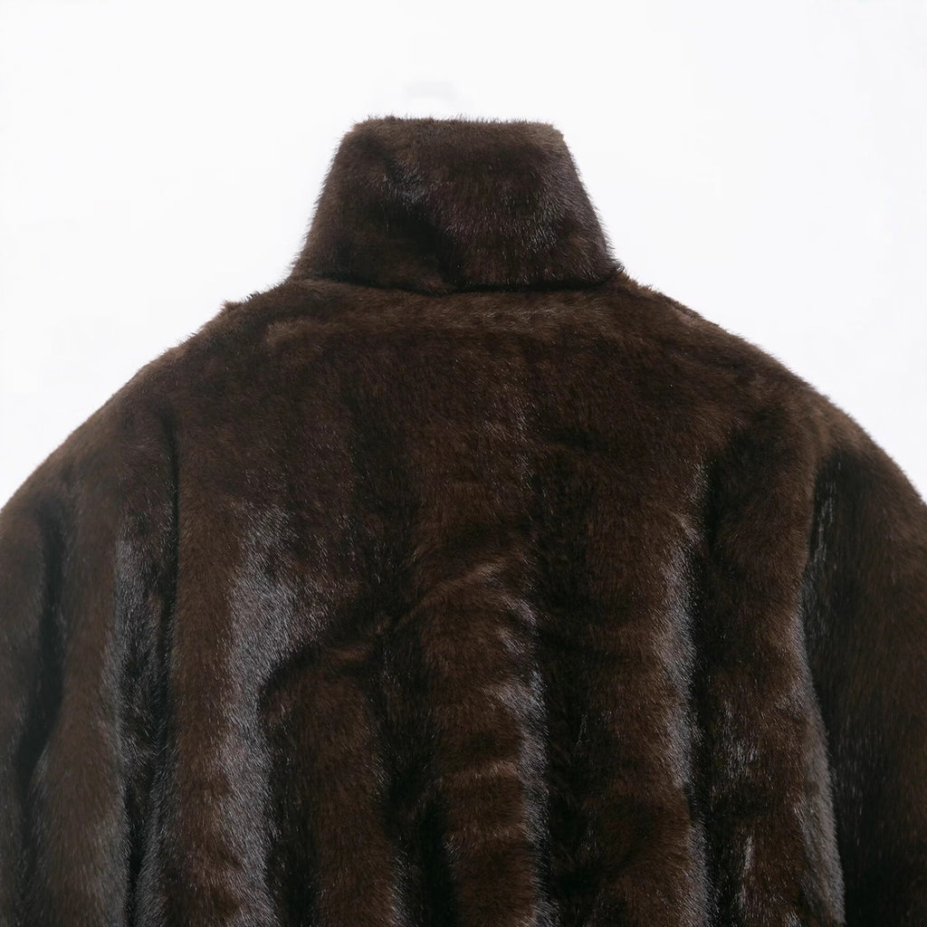 Artificial fur effect short jacket jacket
