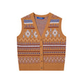 Diamond patterned jacquard knitted sweater vest