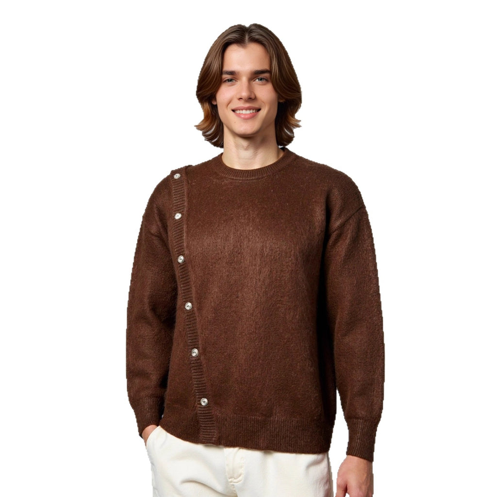 Round neck long sleeved loose sweater