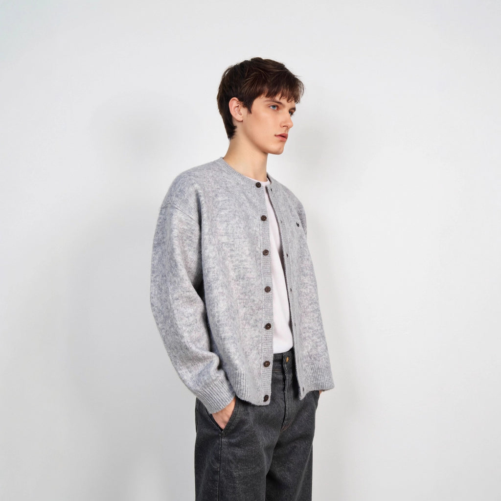 Cardigan round neck sweater