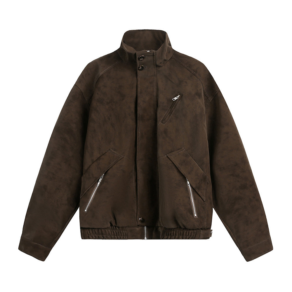 PU leather motorcycle jacket