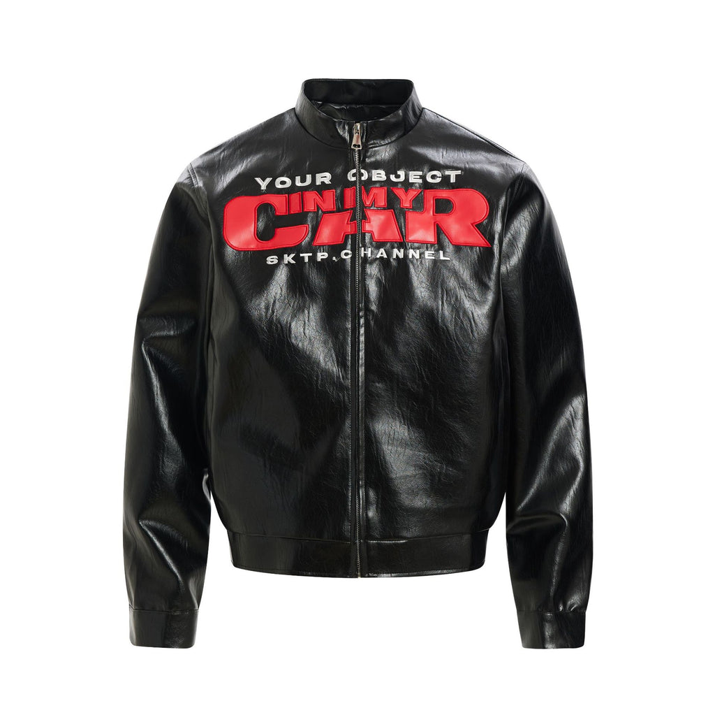 PU leather jacket motorcycle jacket
