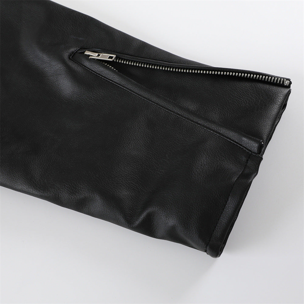 PU leather jacket