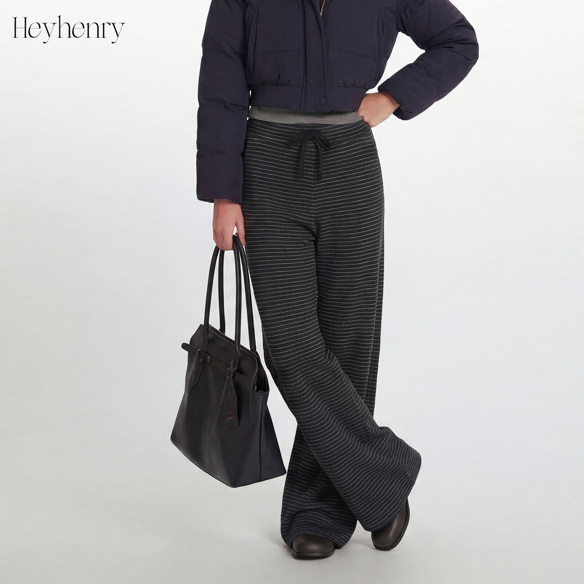 Loose Straight-Leg Casual Pants Women Winter Warm Fleece Lined Pants