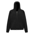 Solid color loose hooded cardigan sweater