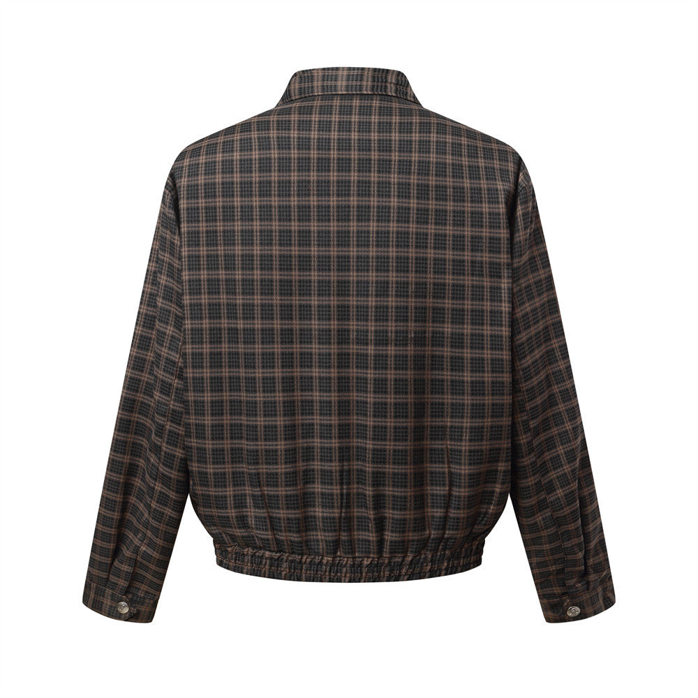 Loose plaid jacket