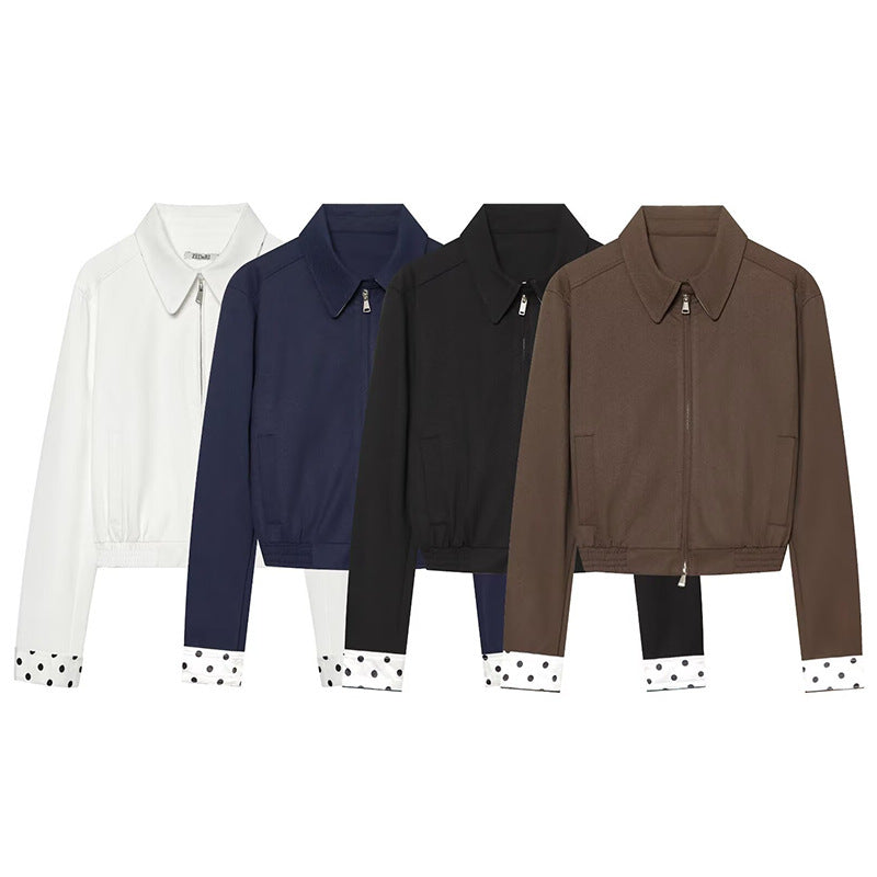 Polka dot contrasting jacket