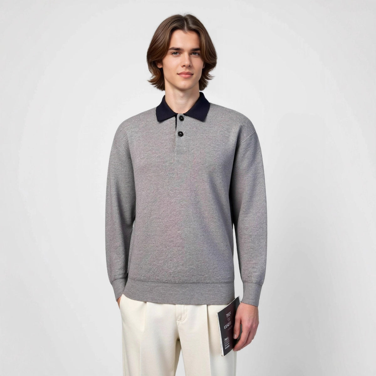 Collar contrasting sweater