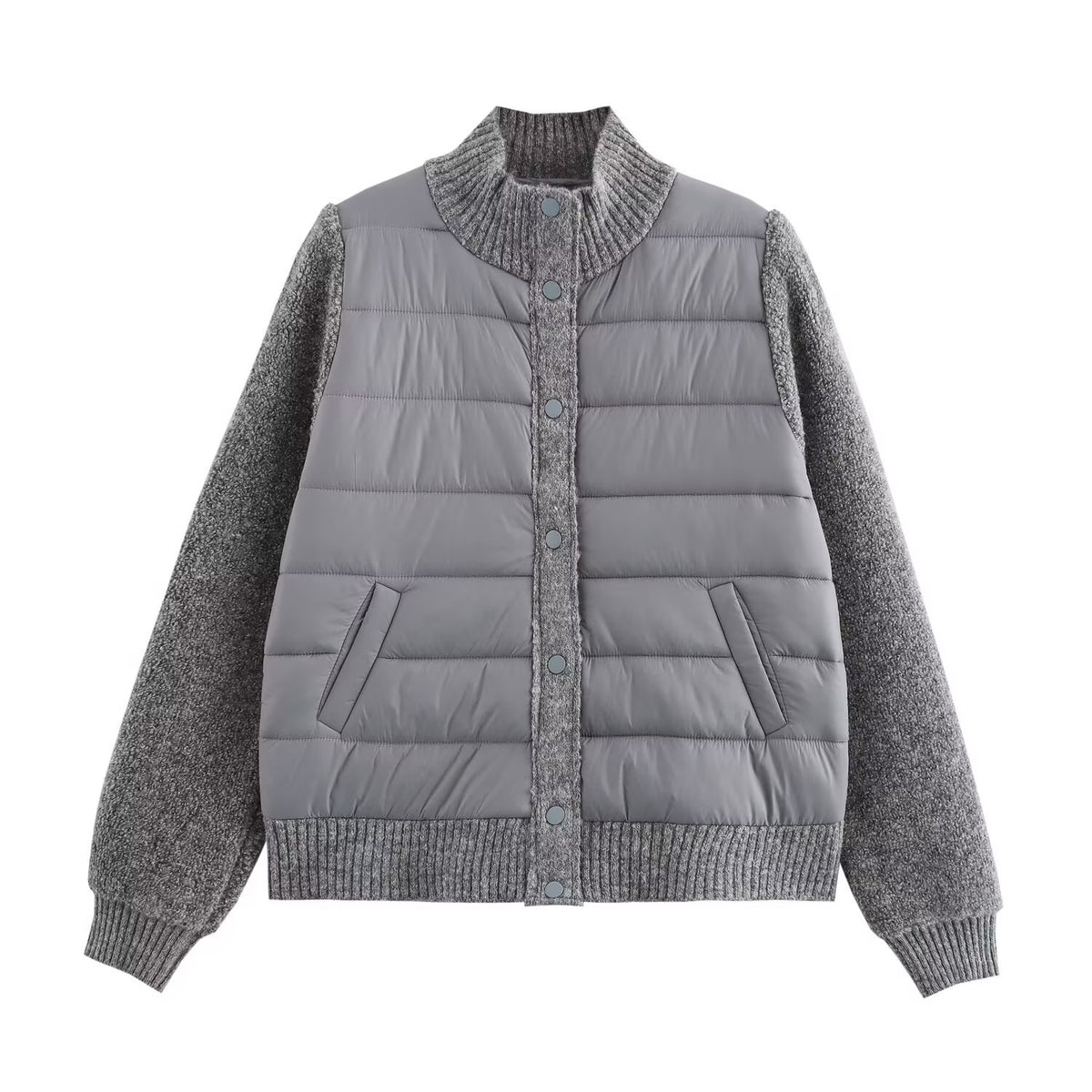 Knitted patchwork cotton jacket
