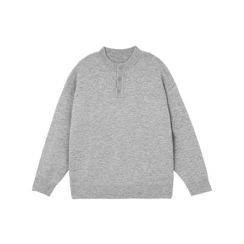 Casual Solid Color Long Sleeve V-Neck Men's Knit Sweater