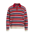 Contrast striped lapel sweater