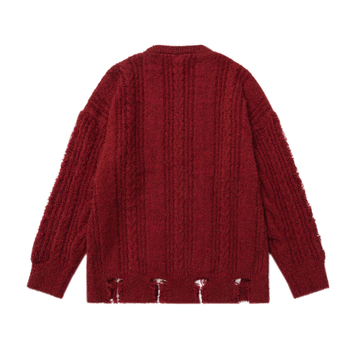 Letter printed ripped sweater