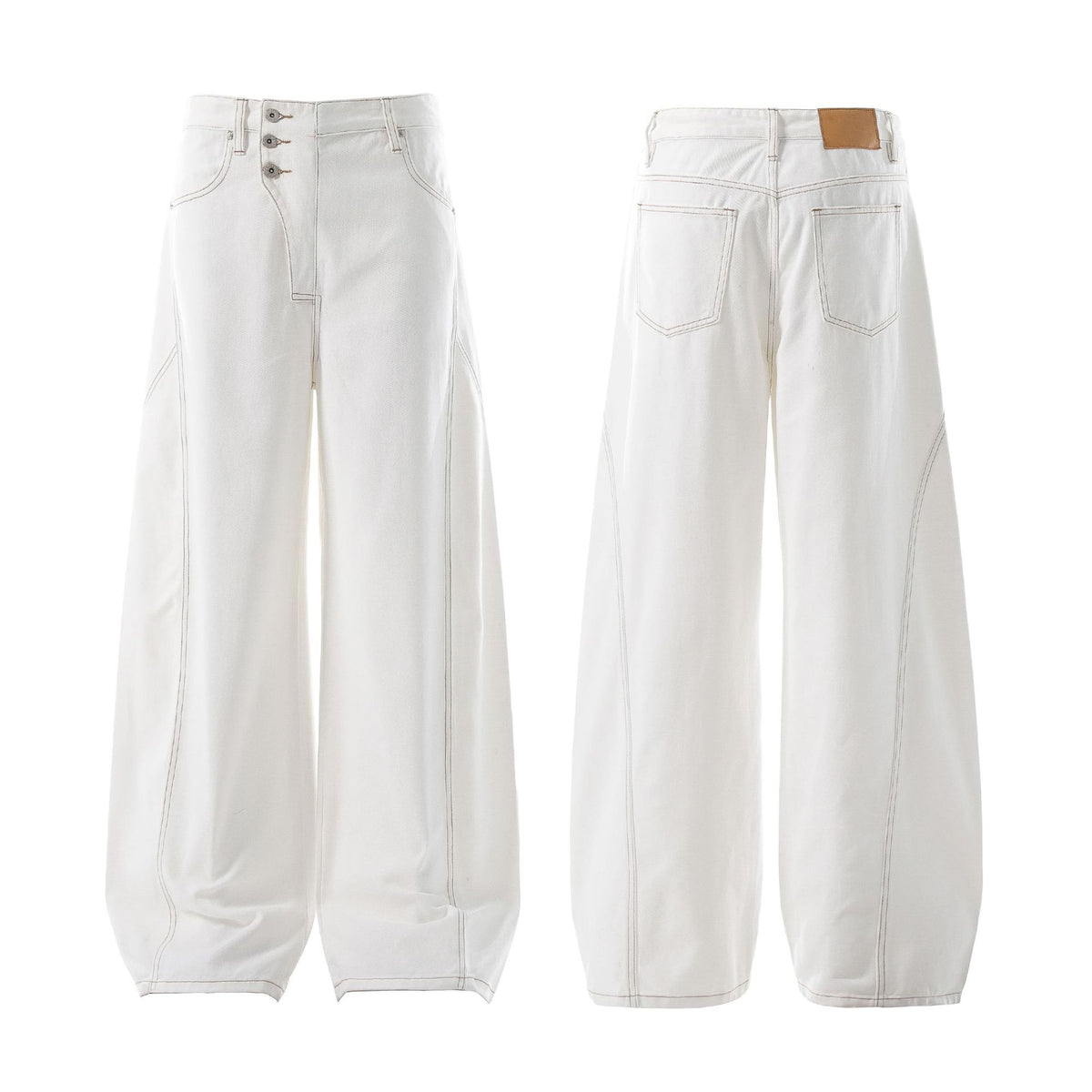 Unisex Irregular Design Loose Tapered Jeans for Men
