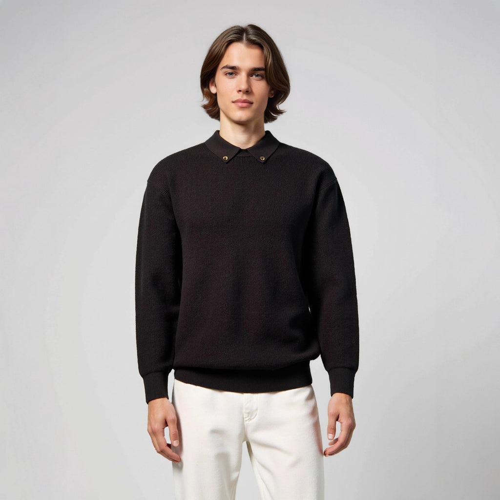 Collar long sleeved woolen man
