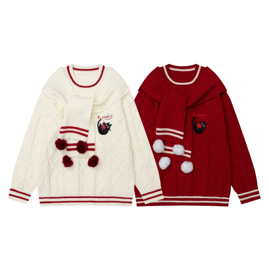 Woolen ball shawl scarf sweater