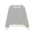 Striped round neck long sleeved sweater