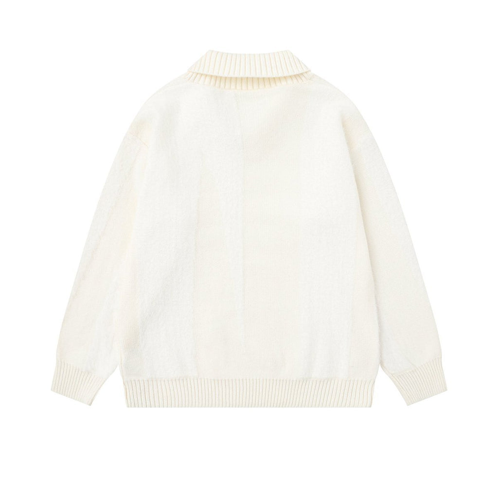 Simple collar solid color sweater