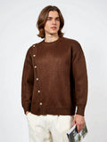 Round neck long sleeved loose sweater
