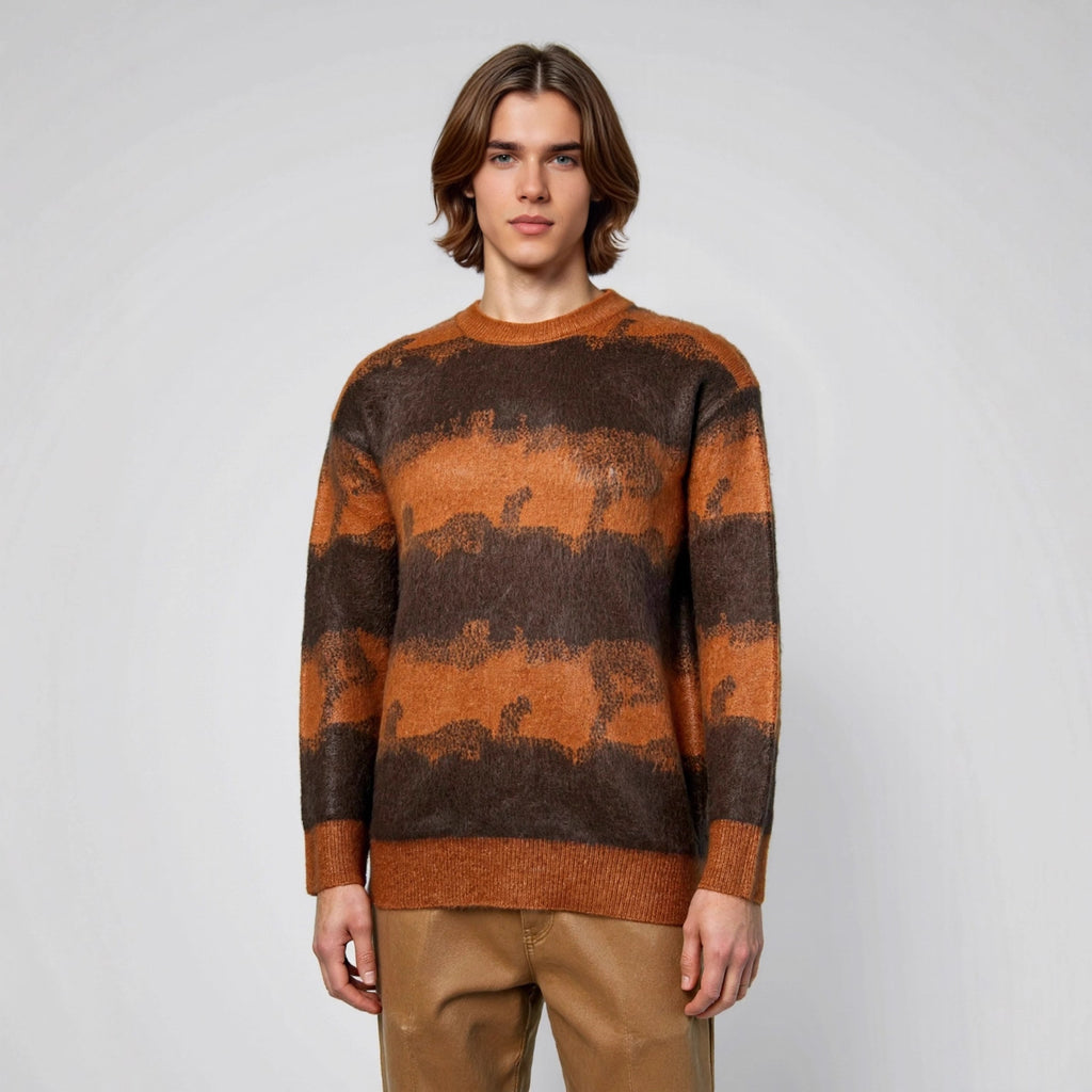 Loose round neck pullover sweater