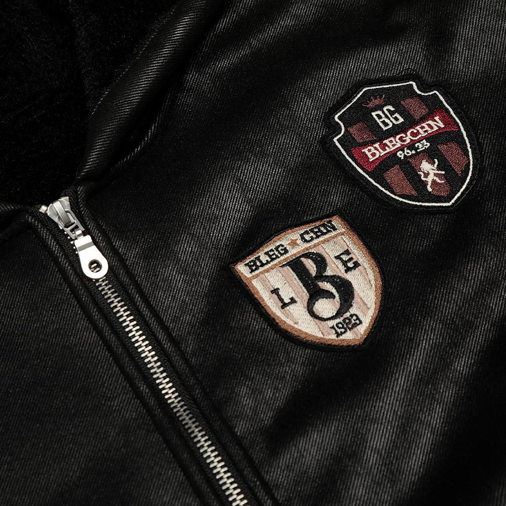 Velvet hooded jacket