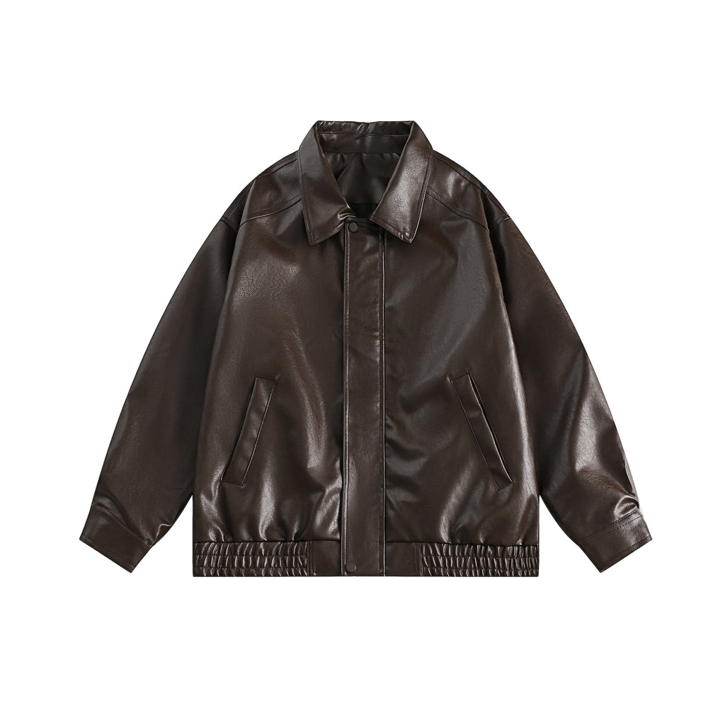 PU leather jacket loose jacket