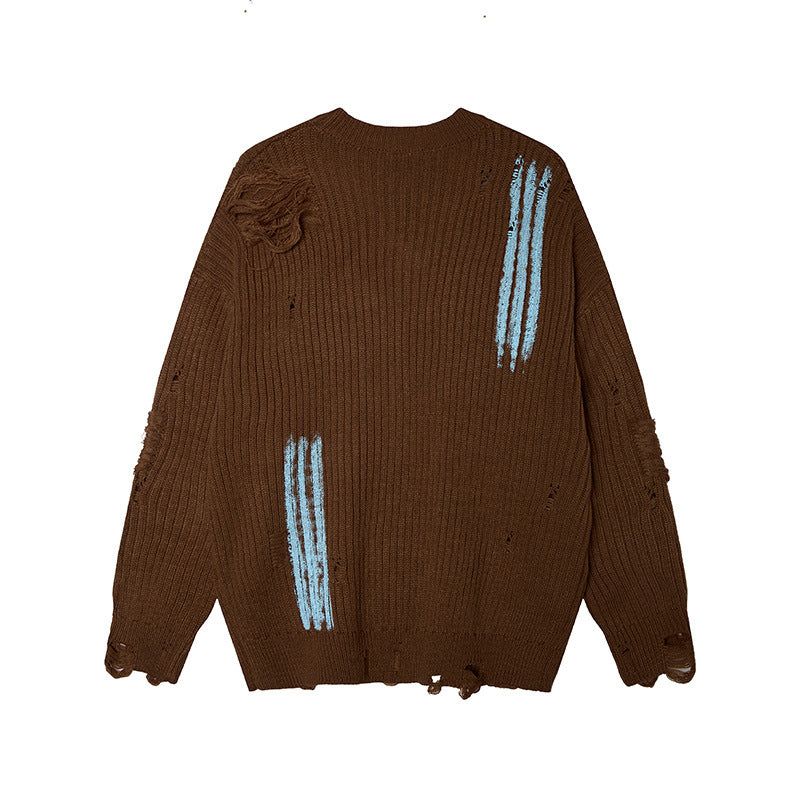 Irregular printed sweater