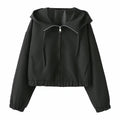 Minimalist hooded short jacket