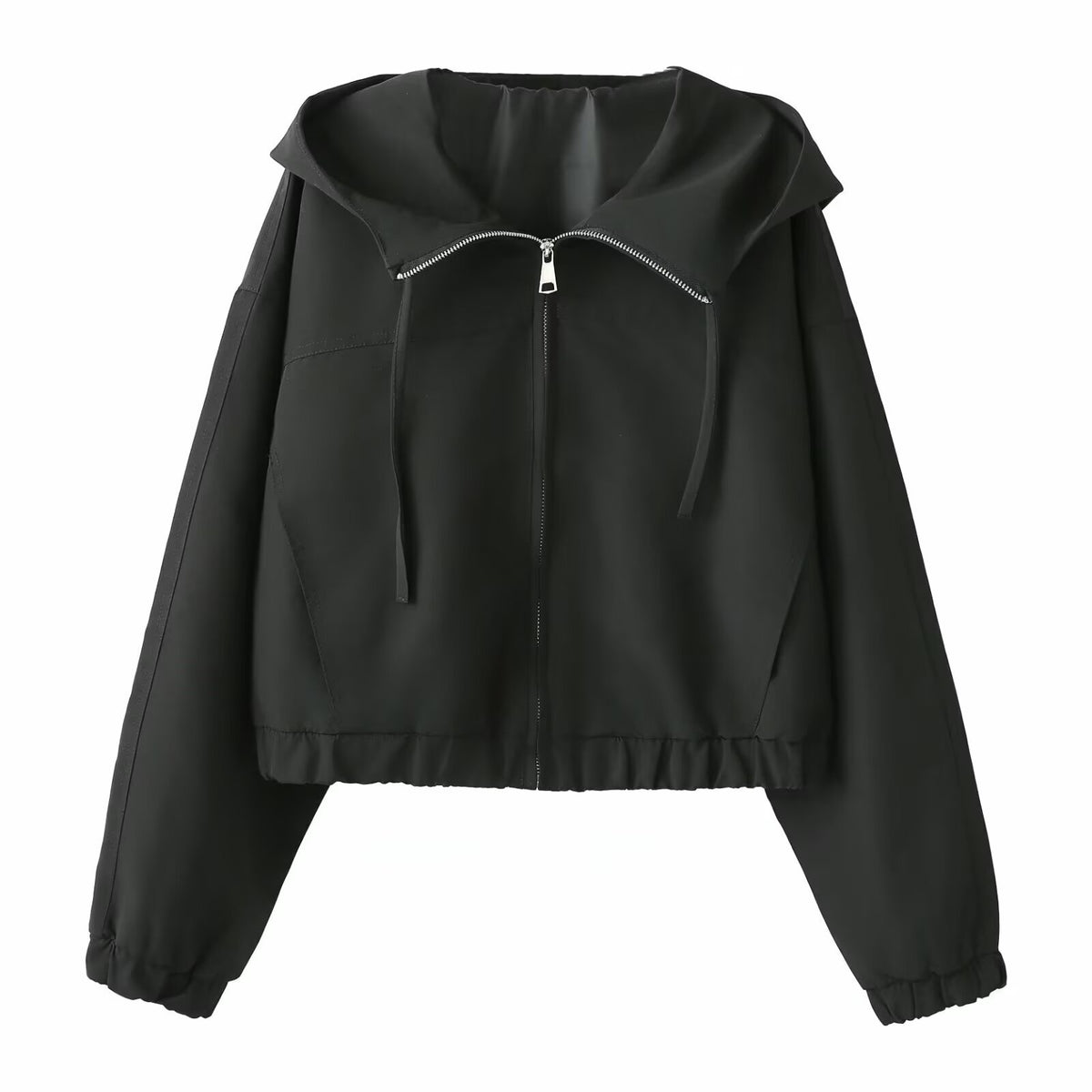 Minimalist hooded short jacket
