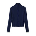 Long sleeved stand up collar zipper sweater