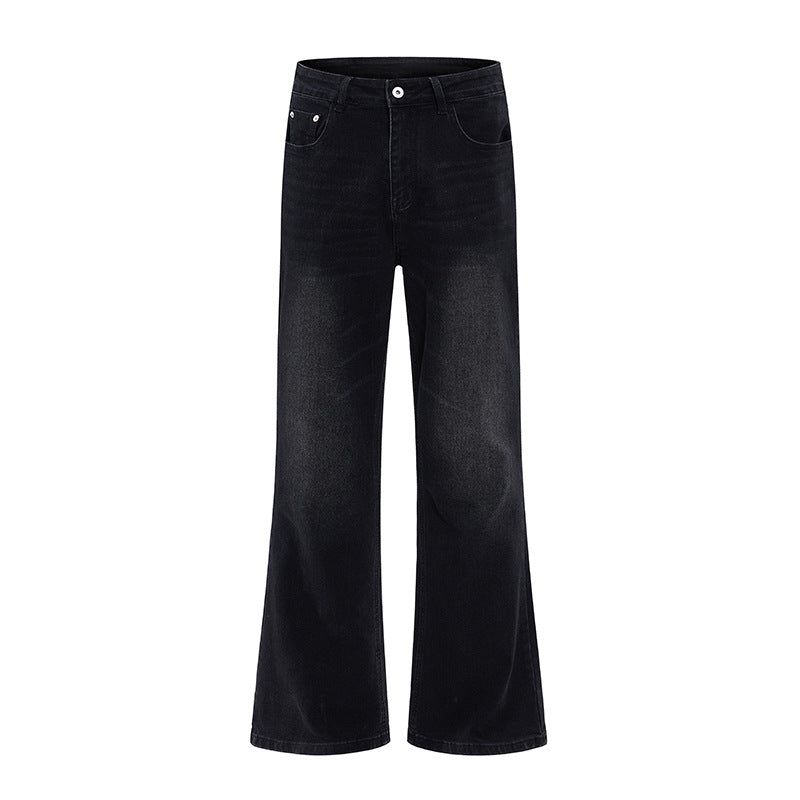 Men's Washed Black Slim Fit Flared Jeans for Men and Women