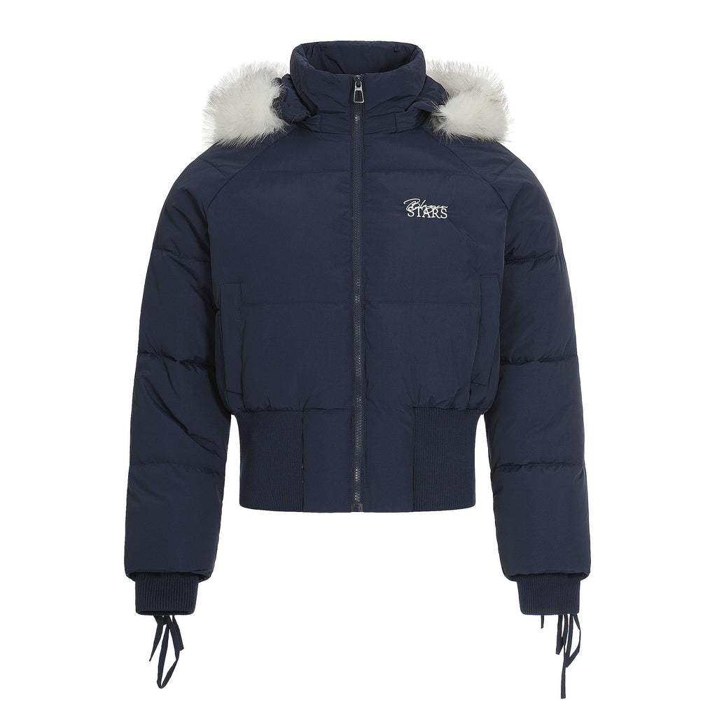 Wool collar jacket short cotton jacket