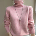 Women's Turtleneck Knit Sweater, Loose Fit Thickened Soft Pullover, Relaxed Style Long Sleeve Top