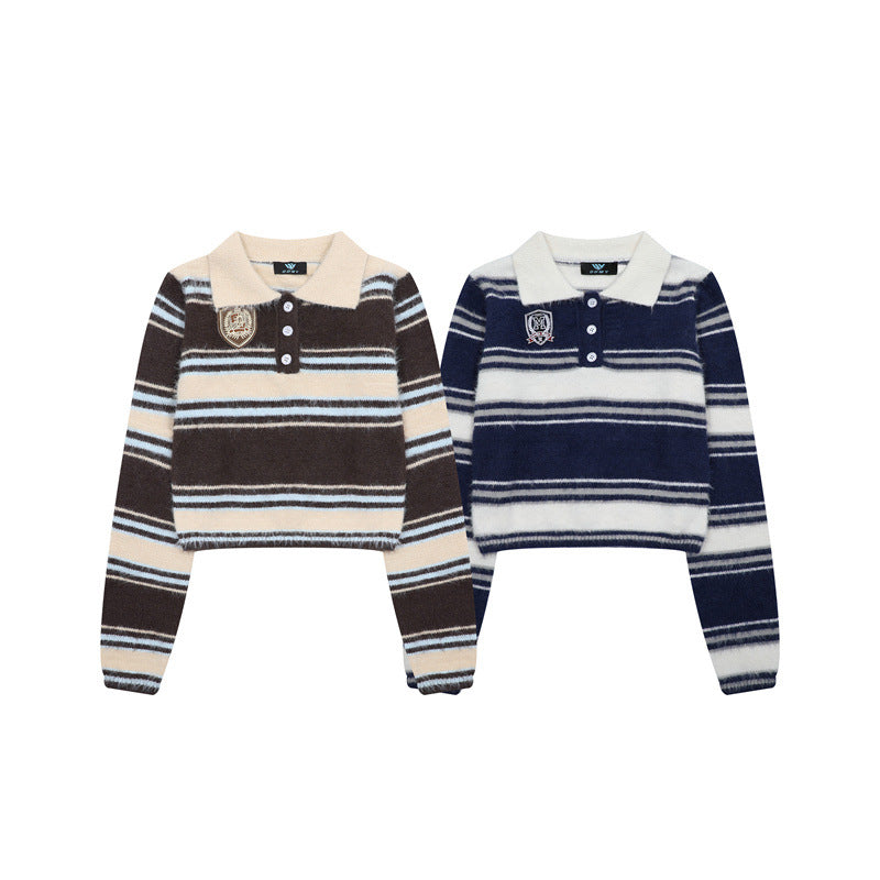 Contrasting striped sweater