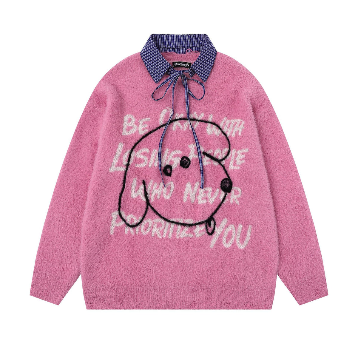 Detachable shirt collar sweater