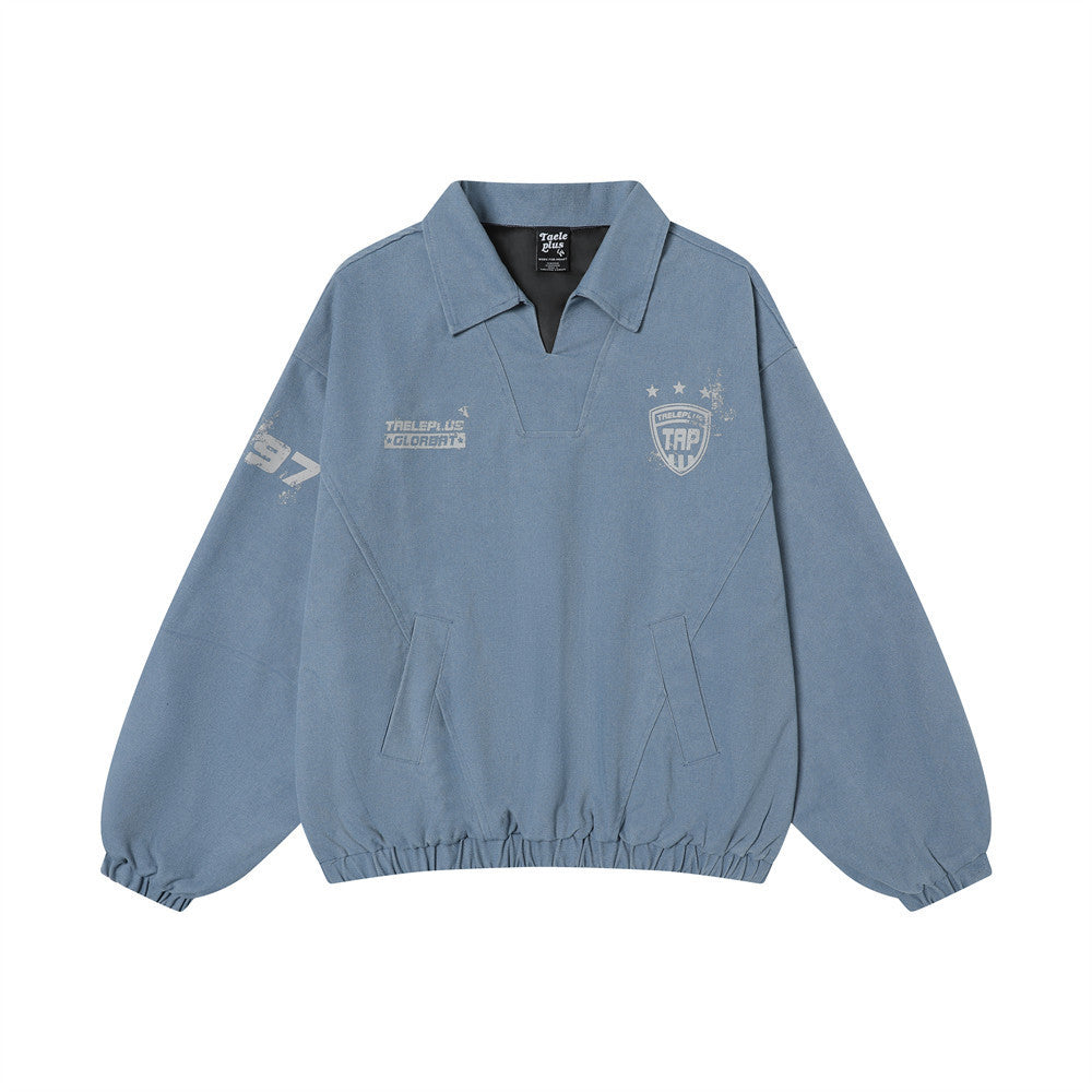 Washed pullover lapel jacket
