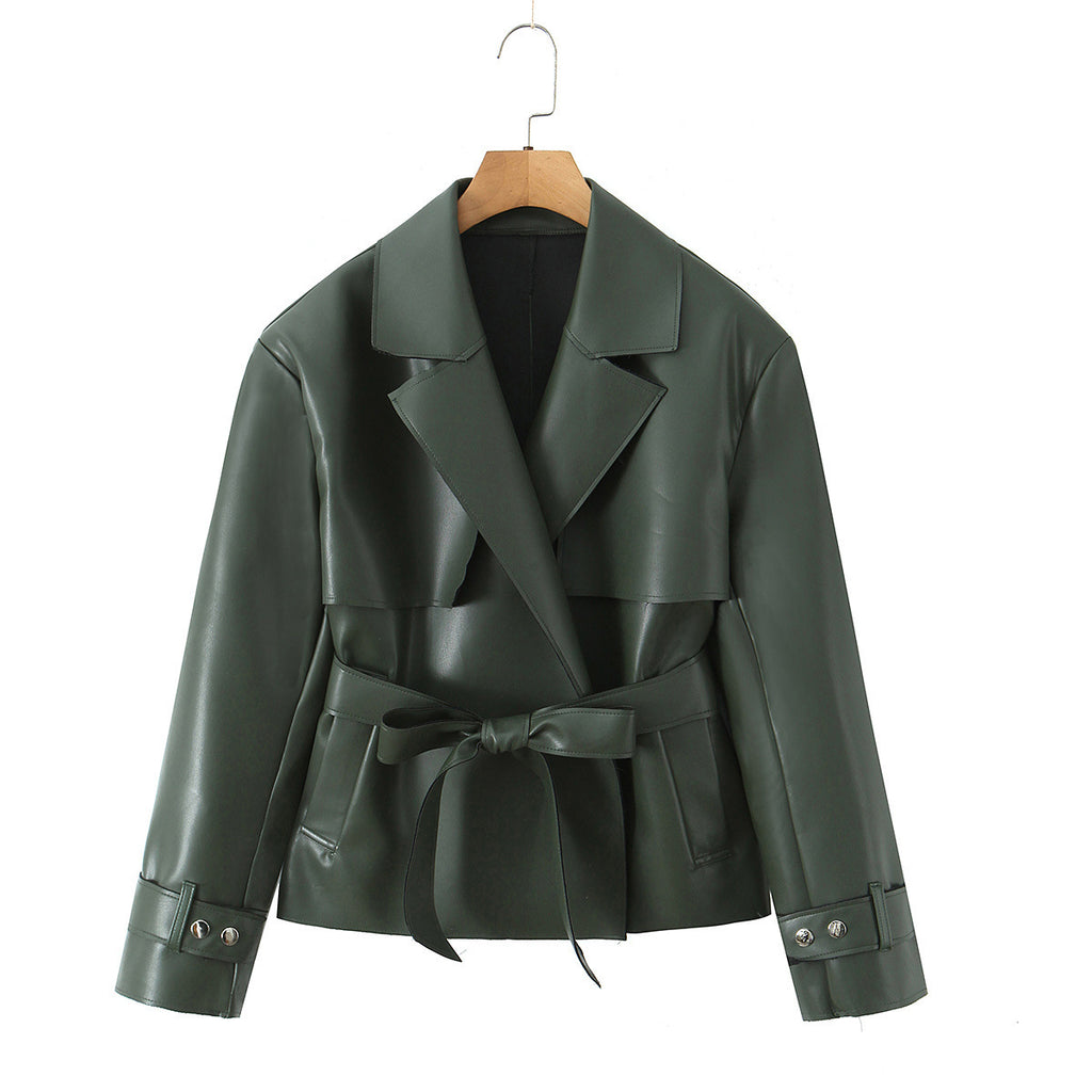PU leather short jacket and leather jacket