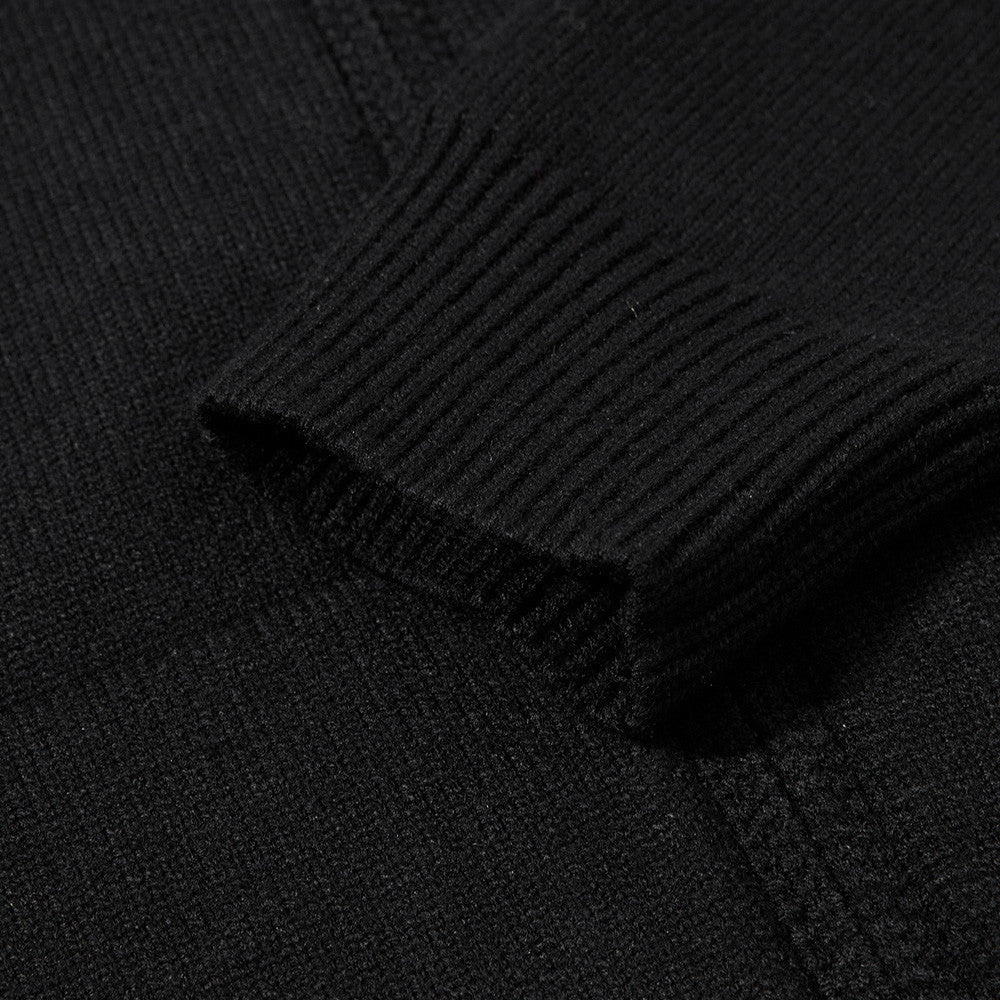 Solid color loose hooded cardigan sweater