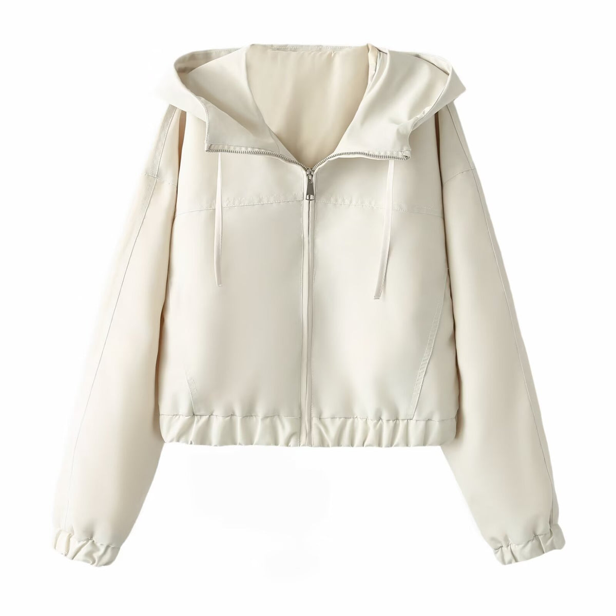 Minimalist hooded short jacket